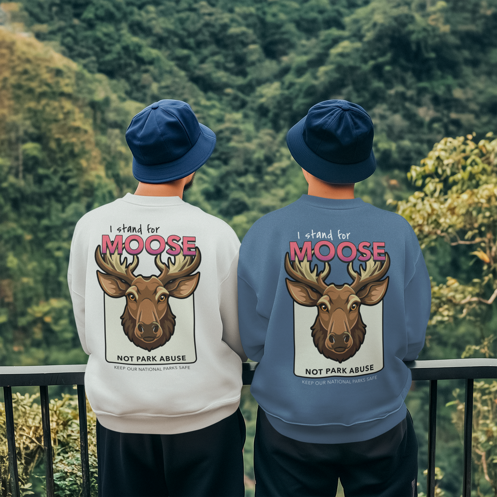 Moose Protect Our Parks - Crew Neck Sweatshirt
